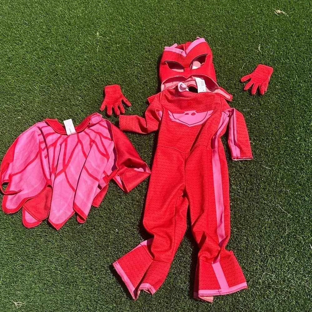 Red and Pink Superhero Kids Costume Owlette BD2